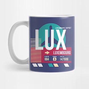 Luxembourg (LUX) Airport Code Baggage Tag Mug